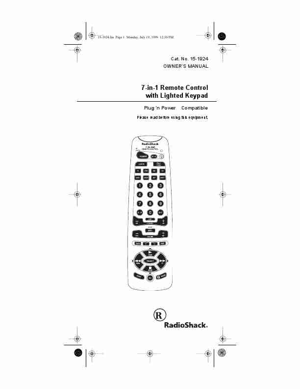 Radio Shack Universal Remote 7-in-1 Remote Control with Lighted Keypad-page_pdf